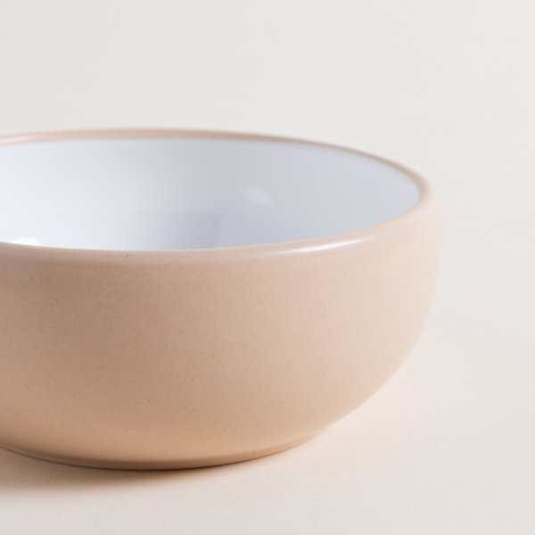 BOWL KORBA BLANCO BRILLANTE CON BEIGE