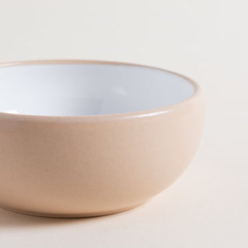 BOWL KORBA BLANCO BRILLANTE CON BEIGE