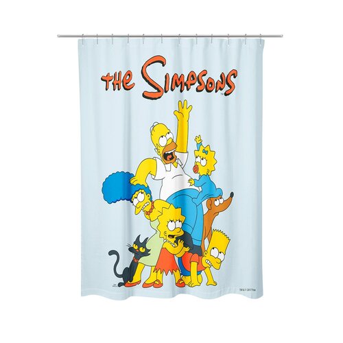 CORTINA BAÑO ESTAMPADA THE SIMPSONS CON GANCHOS